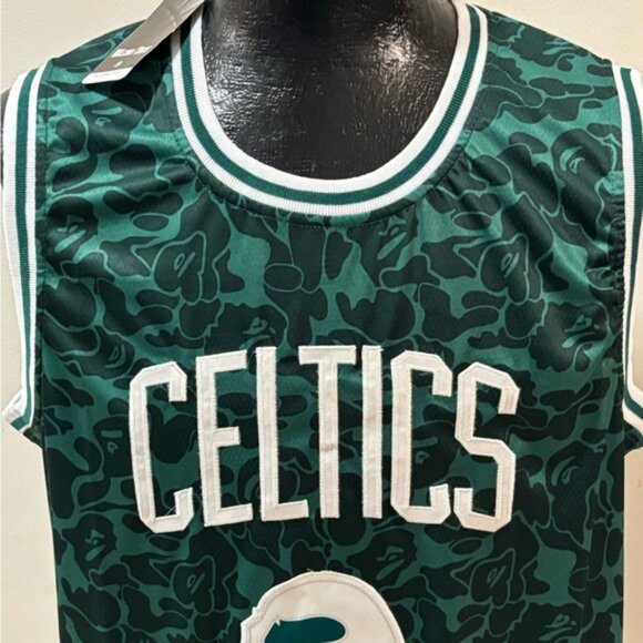BAPE Boston Celtics Jersey # 93 Green/White , Unisex - Picture 9 of 13